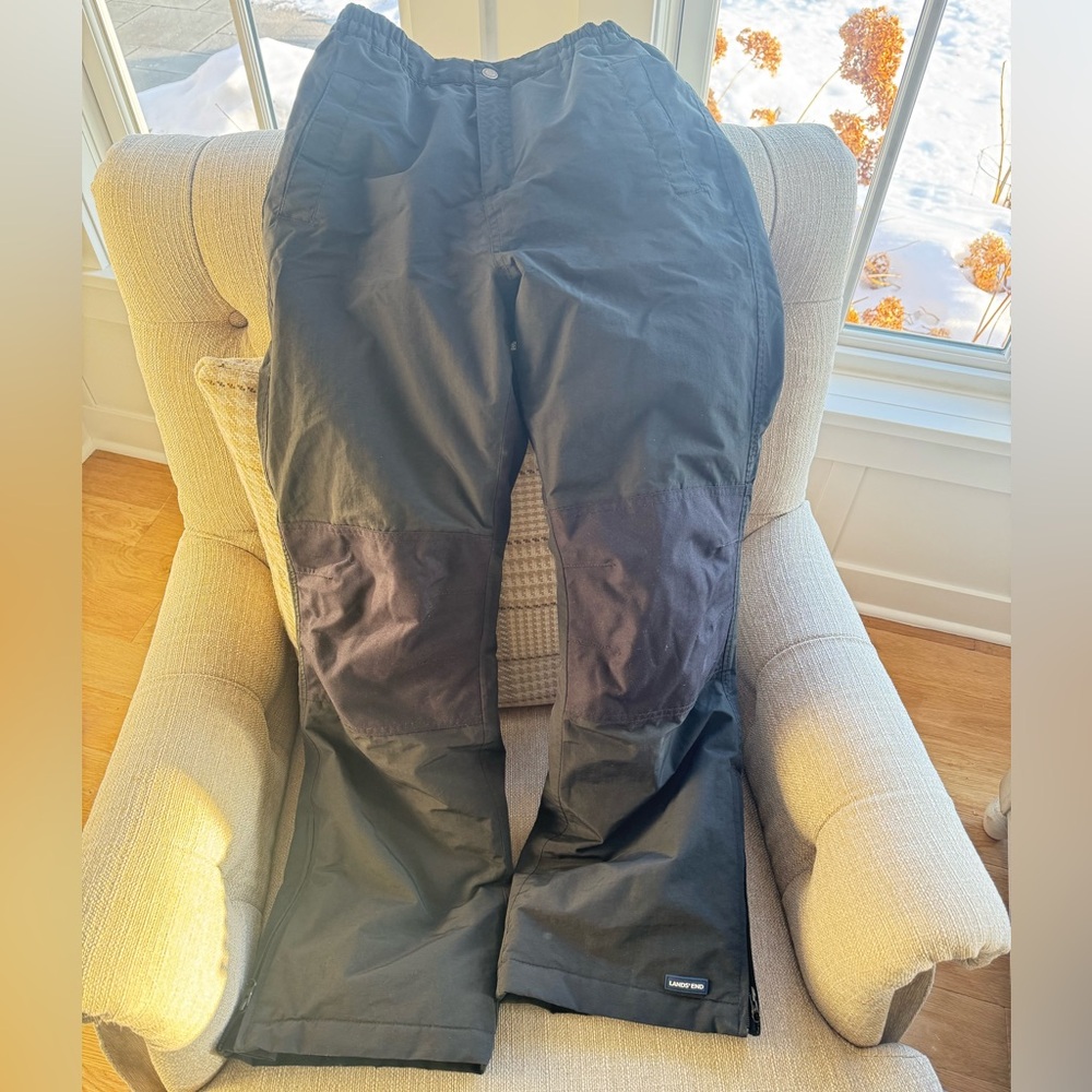 Lands' End Squall Iron Knee Black Snow Pants